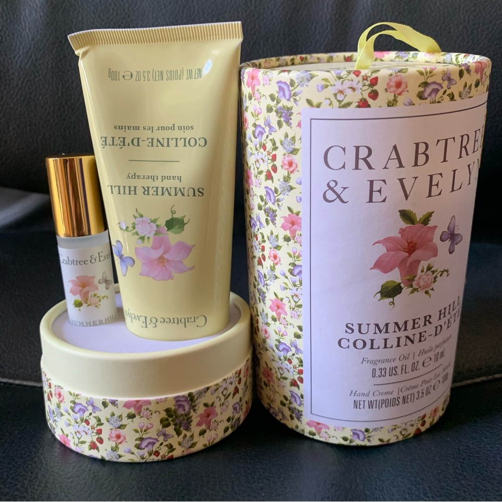 Crabtree & Evelyn Gift Set SUMMER HILL Fragrance Oil .33oz. & Hand Creme - Picture 1 of 3